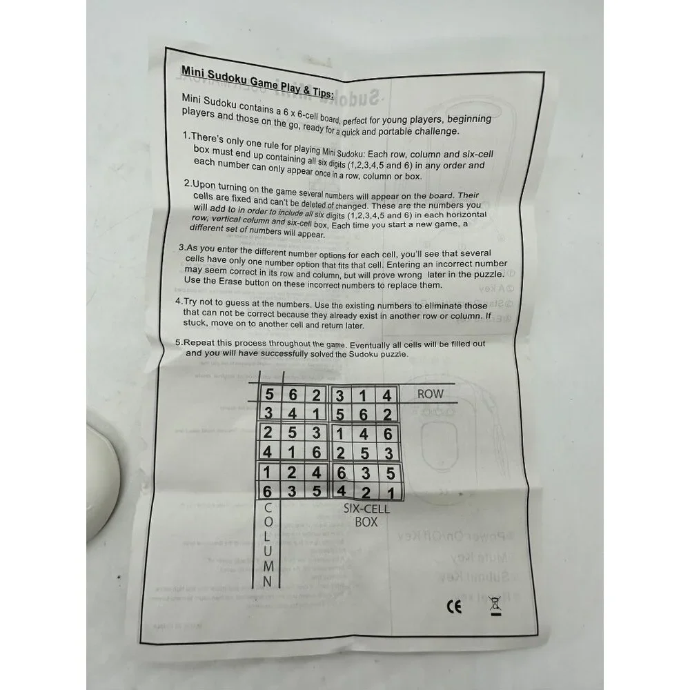 Mini Sudoku Electronic Puzzle Game With LCD Screen & Directional Keys